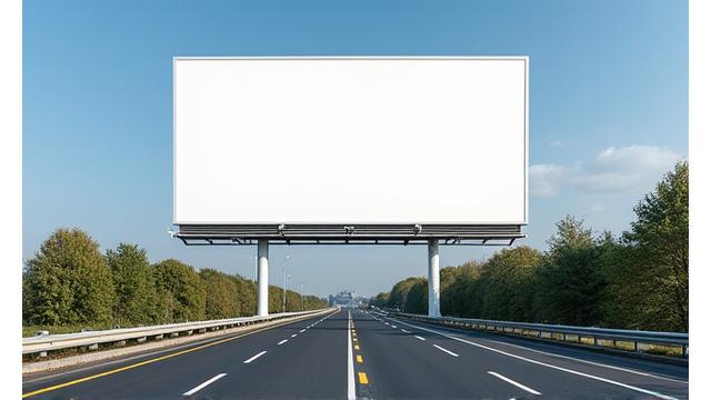 Billboard on a busy road featuring Limerick and Waterford cityscapes